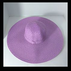 Lavender Sun Hat- New With Tag * Straw Material, Lightweight * Brim 6" * Hat Circumference 24" * Crown Top 4" * Adjustable Drawstring For Fitting/Sizing Purple Wide Brim Hat For Spring, Adjustable Lavender Hat With Curved Brim, Adjustable Lavender Brimmed Hat, Purple Sun Hat With Curved Brim For Spring, Adjustable Lavender Wide Brim Hat, Purple Hat With Curved Brim One Size Fits Most, Adjustable Purple Sun Hat With Curved Brim, Adjustable Purple Fedora, Purple Adjustable Curved Brim Sun Hat