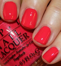 opi Opi She Went On And On And On, Opi Bright Colors, She’s A Bad Muffuletta Opi, New Orleans Nails, Opi Summer Colors, Opi Manicure, Opi Nail Colors, Her Nails, Red Nail Polish