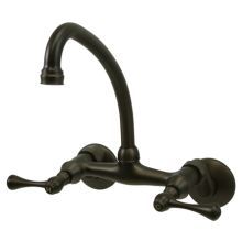 an antique style faucet with two handles and nozzles on the side