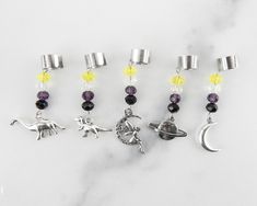 "🌈Show off your nonbinary pride with your choice of beaded cuff! Choose from brontosaurus, t rex, fairy, planet, or moon. The charms are made of Tibetan silver and the beads are glass crystal. 🌈Measures approximately 2\" from ear cuff 🌈Ear cuffs are hypoallergenic, nickel-free stainless steel 🌈Choose your choice of charm in the drop-down box 🌈Comes gift wrapped in a sturdy cotton filled box and black satin bag 🌈We understand accidents happen. If something awful happens to your ear cuff, pl Fairy Ears, Dinosaur Earrings, Accidents Happen, Wrap Earrings, Satin Bags, Beaded Cuff, Ear Cuffs, Lgbtq Pride, Delicate Jewelry