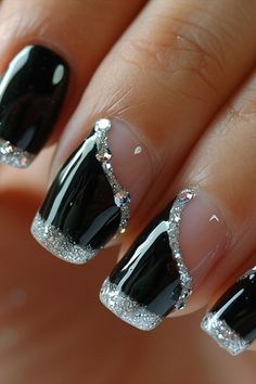 Elegant and Sophisticated Nail Art Looks Galactic Glamour, Space Nail Art, Negative Space Nail Art, Silver Nail Designs, Chic Nail Designs, Gel Nail Art Designs, Elegant Nail Designs, Fancy Nails Designs, Nails Design With Rhinestones