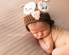 Newborn Owl Hat Sleepy baby owl hat Girl Hatcrocheted Cute Crochet Hat As Gift, Cute Crochet Cap, Crochet Owl Hat, Girls Crochet Hats, Flap Hat, Earflap Hat, Ear Flap Hats, Owl Hat, Baby Owl