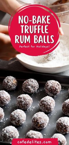 no - bake truffle rum balls are perfect for holidays