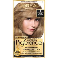 Preference’s Superior Fade-Defying Color & Shine system creates luminous, lit-from-within color, with natural-looking highs & lows, and beautiful gray coverage. With up to 8 weeks of fade-defying color, rich, long-lasting color shines from every strand and resists fading or turning brassy week after week. The kit also includes a color protective Color and Shine Conditioner formulated with Golden Camelina Oil, Anti-Oxidant Vitamin E and UV filter to help keep first day color vibrancy and silky, r Long Lasting Hair Color, Cool Blonde Hair Colour, Covering Gray Hair, Cool Blonde Hair, At Home Hair Color, Red To Blonde, Champagne Blonde, Medium Blonde, Cool Blonde