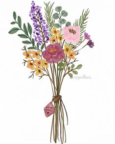 a bouquet of flowers on a white background