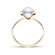 Bonita Collection Akoya Pearl Ring Luxury Elegant Solitaire Pearl Ring, Adjustable Gold Pearl Ring, Luxury Romantic Pearl Ring, Luxury Gold Open Pearl Ring, Luxury Elegant Pearl Ring, Luxury Elegant Pearl Drop Pearl Ring, Luxury Adjustable Pearl Engagement Ring, Luxury Adjustable Elegant Pearl Ring, Luxury Adjustable Pearl Ring For Engagement