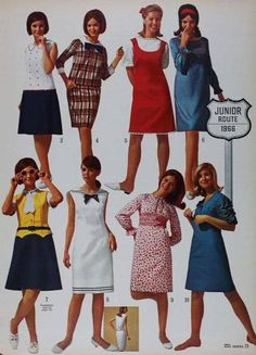 Mod Women, 1966 Fashion, Decades Outfits, Vintage Fashion 1960s, Sears Catalog