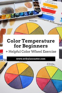 Color Temperature Exercise Art Color Theory, Painting Exercises, Paint Color Swatches, Beginners Exercise, Watercolor Branding, Teacher Art, Exercises For Beginners