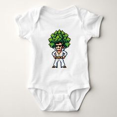 Pixel King: Retro Elvis-Inspired Art Baby Bodysuit, Craft Party