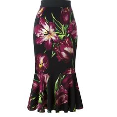 New Dolce & Gabbana Tulip Print Peplum Skirt Size 46 Italy Ruffle Bottom Elegant Lined Purple Skirt, Elegant Purple Lined Skirt, Elegant Pink Floral Print Skirt, Elegant Flared Skirt With Floral Print, Elegant Long Skirt With Floral Print, Elegant Floral Print Party Skirt, Fitted Floral Print Purple Bottoms, Elegant Floral Print Skirt For Party, Elegant Purple Midi Skirt