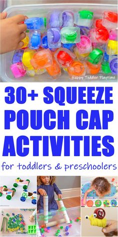 30 + squizle pounch cap activities for toddlers and preschoolers