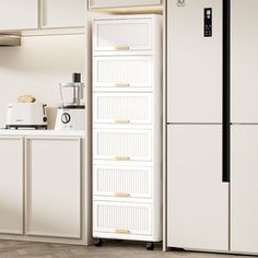 a white refrigerator freezer sitting inside of a kitchen