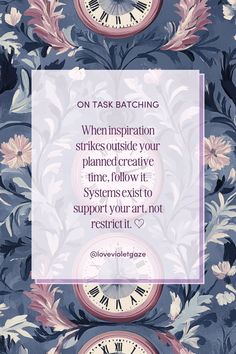 an image with the words on task batching when inspiration strikes outside your plan - creative