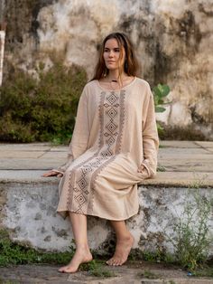 Product Type: Dress Materials: Cotton Dimensions: Freesize  Colors/Patterns: Beige FEATURES -  ♦Boho-chic khadi cotton dress ♦Timeless beige freesize dress ♦Versatile full-sleeve dress for different seasons ♦Traditional Rajasthani handblock print dress ♦Comfortable and stylish bohemian dress Connect with us on Social Media  Facebook  www.facebook.com/crystalhealshop Instagram  www.instagram.com/crystal_heal Explore our shop on ETSY  www.crystalhealshopindia.etsy.com Beige Flowy Long-sleeve Midi Dress, Beige Flowy Long Sleeve Midi Dress, Casual Beige Long Sleeve Boho Dress, Bohemian Long Sleeve Shift Midi Dress, Beige Long Sleeve Boho Beach Dress, Beige Long Sleeve Maxi Dress For Vacation, Bohemian Beige Long Sleeve Maxi Dress, Beige Long Sleeve Bohemian Maxi Dress, Bohemian Relaxed Fit Midi Dress