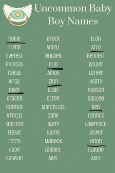 a baby name chart with the names of its babies in english and spanish, as well as