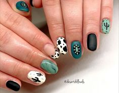 Kids Nail Designs, Tips Nails, Western Nails, Nails Colorful, Boho Nails