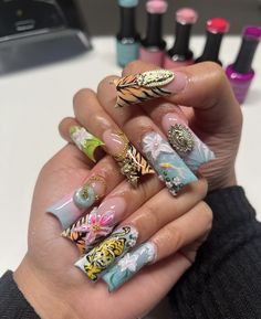 Lilly Nails, Michelle Nails, Sea Angel, Tie Dye Nails, Glow Nails