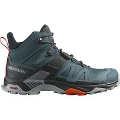 the salmo hiking shoe is shown in grey and orange