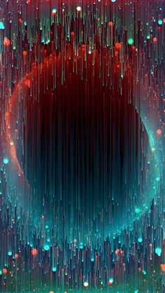 an abstract background with red and blue lights in the center, surrounded by small circles