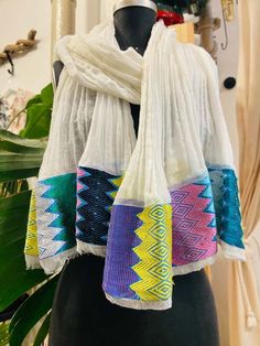 Meet tilet our one of a kind scarves with jacquard borders masterfully handloomed by ethiopian artisans.    artisanal luxury and a special gift !    details :    - 78" l x 28" w    - handspun handloomed 100% ethiopian cotton with multi jacquard border    - fringe edgings on either end    fabric & care :    - hand wash with cold water and with mild detergent    - do not bleach hang to dry    - 100% handloomed ethiopian cotton African Crafts, Lifestyle Shop, Hand Loom, Natural Fabrics, Kids Bags, Womens Scarves, Fabric Care, Borders, Special Gifts