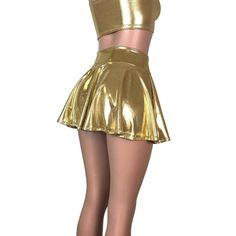 Stretch gold metallic mystique spandex high-waisted MINI skater skirt. The shimmery fabric shows a rainbow of colors in the light and swings and twirls with movement. The skirt length is 13" from top to bottom - but if you'd like it shorter, please say so in the comments. Flow Fest, Beach Maxi Skirt, Gold Mini Skirt, Shimmery Fabric, Butterfly Skirt, Long Floral Skirt, Y2k Mini Skirt, Womens High Waisted Shorts, White Tennis Skirt