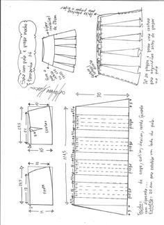 the pattern for an apron with pleated sleeves