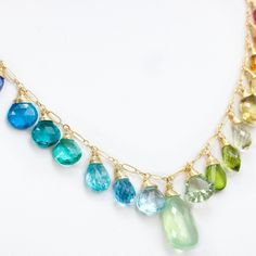 Rainbow Gemstone Necklace Precious Stone Necklace Multi Gemstone Drop Necklace Rainbow Necklace Statement Colorful Necklace SOLID GOLD 14K (27120 - 8) Multicolor Fine Jewelry Gemstones For Jewelry Making, Fine Jewelry Multicolor Gemstones For Jewelry Making, Multicolor Fine Gemstones For Jewelry Making, Multicolor Briolette Gemstones For Gifts, Multicolor Briolette Gemstones As A Gift, Handmade Multicolor Briolette Gemstones, Rainbow Multi-stone Necklace In Fine Jewelry Style, Fine Jewelry Multicolor Gemstones With Accents, Multicolor Gemstone Pendant Necklace