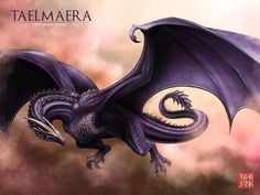 a purple dragon flying through the sky