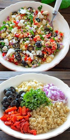 two bowls filled with different types of food