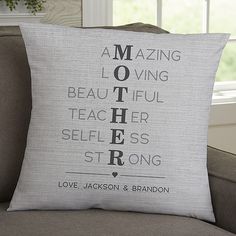 a pillow that has the words on it