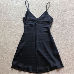 Abercrombie & Fitch Nwt Black Satin Spaghetti Strap Slip Dress V Neck Size Xs Brand New With Tags Sleeveless Lined Slip Dress For Brunch, Chic Black Slip Dress For Brunch, Lined Slip Dress For Date Night, Chic Sleeveless Slip Dress For Night Out, Black Mini Slip Dress For Brunch, Black Slip Dress With Spaghetti Straps For Brunch, Black Spaghetti Strap Slip Dress For Brunch, Sleeveless Black Dress For Brunch, Sleeveless Black Dresses For Brunch