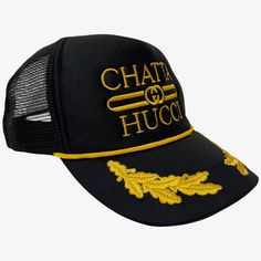 Chattahucci Snapback Cap – Vinyl Ranch Urban Cowboy, Candy Jewelry, Gold Embroidery, Cowboy And Cowgirl, Snapback Cap, Arm Candy, Trucker Cap, Classic Looks, Classic Design