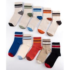 Step up your style with our 10 Pairs of Unisex Retro Ankle Socks perfect for adding a touch of retro flair to your summer wardrobe. This carefully curated collection features 10 pairs of vibrant, retro-striped designs that stand out in any crowd. - Free Gift Wrapping Included! Gift ready. - Crafted from premium, lightweight materials, our fashion socks will take you from long summer days to balmy evenings in complete comfort. - Take advantage of our 20% discount and get these summer socks at a g Retro Multicolor Cotton Socks, Summer Socks, Summer Sock, Sock Packs, Retro Summer, Fashion Socks, Free Gift Wrapping, Socks And Hosiery, Ankle Socks