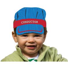 ¬† All Aboard Headband Child Size. Fun train conductor head band that you can give to the children in the party. The headband designs consist of the front that has the picture of a blue hat with a red band that says in White letters "conductor", on the right and left sides of the hat there are two red flaps that will help the headband to stay in place on the kids heads. The package comes with 8, 9.00 x 6.00 inches headbands.¬†Make sure to take a look at the All Aboard collection if you want to h Train Conductor Hat, Train Theme Party, Train Party Favors, Train Theme Birthday Party, Engineer Hat, Conductor Hat, Train Conductor, Train Theme, 2nd Birthday Party Themes