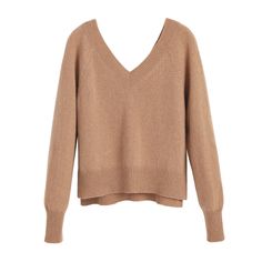 A classic sweater updated with a cropped length, a high-low hem with side slits and an ultra-feminine, deep V-neckline at both the front and back for a modern twist. V Neck Sweaters For Women, Camel Sweater, Recycled Cashmere, Camel Sweaters, Ultra Feminine, Winter Chic, Classic Sweater, Casual Outerwear, Sweater Fits