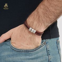 This bracelet can stay with the giftee day after day, forever recording the deep affection and feelings between us. You will feel special satisfaction and happiness when you see him wearing the bracelet. This gift will become his precious collection, is also your most special blessing and expression of love to him. I am always happy to answer any questions you may have. Want to view similar items? Check out the rest of my shop here: https://www.etsy.com/shop/MerryloveUS?ref=shop-header-name&listing_id=1485459191 Father's Day Silver Leather Bracelet Gift, Father's Day Gift Silver Leather Bracelet, Father's Day Silver Leather Bracelet, Customizable Name Bracelet For Father's Day, Brown Engraved Jewelry For Friendship, Engraved Brown Jewelry For Friendship, Personalized Brown Bracelet Jewelry, Everyday Engraved Jewelry For Father's Day, Engraved Brown Jewelry As Gift