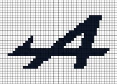 A pixel art template of the B W T Alpine F1 logo (dark navy on white). F1 Grid Wallpaper, F1 Logo, Pixel Art Logo, F1 Drivers 2022 Grid, Alpine Logo