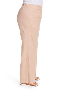 Subtle pleats enhance the casual-chic character of wide-leg pants made from a lightweight blend of linen and cotton. Style Name:Standards & Practices Cici Wide Leg Pants (Plus Size). Style Number: 6244088. Casual Peach Wide Leg Bottoms, Peach Wide Leg Bottoms For Spring, Wide Leg Peach Pants For Spring, Peach Wide Leg Pants For Spring, Peach Pants, Wide Leg Pants Plus Size, Leg Stretching, Wide Leg Trousers, Cotton Style