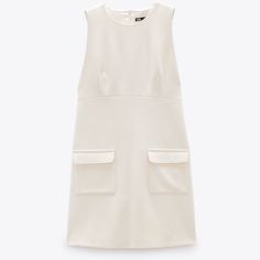 Zara Women’s Pocket Mini Sleeveless Tank Mini Dress In White/Cream. New With Tags. Size Extra Small. Has A Few Light And Small Dirt Marks. See Photo #5. Will Probably Come Out In The Wash And Has Not Been Attempted To Remove. Two Front Pockets. Bundle 2 Or More, Save 20% Zara Printed Dress, Zara Mini Dress, Round Neck Dress, Zara Mini, Mini Tank Dress, Round Neck Dresses, Suede Dress, Poplin Dress, Mini Sweater Dress