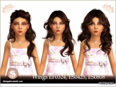 Download S4 Wings EF0324, ES0425, ES0808 Child Conversions for Sims 4 at ModsHost NOW! shimydim.com #female #kids #sims4cc #sims #mods #gaming #videogames #female #hair Scene Queen Hair, Sims 4 Cc Kids Clothing, Free Sims 4, Sims 4 Children, Free Sims, Sims 4 Toddler, Moon Collection, Sims 4 Cc Finds, Sims Mods