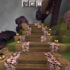 a set of stairs made out of blocks in minecraft