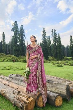 Fabric Details:- Saree Fabric: Pure Dola Saree Colour: Brown, Pink Blouse Fabric: Silk Blouse Colour: Maroon Pink Blouse Piece Length: 1.2 meter Saree Length: 5.5 meter Occasion: Engagement, Festival, Sangeet, Wedding Style: Traditional Saree Work: Embroidered, Patch, Cut Purple Paithani Silk Pre-draped Saree For Wedding, Fitted Paithani Silk Saree For Wedding, Traditional Purple Saree For Reception, Wedding Pre-draped Saree With Intricate Embroidery In Tussar Silk, Intricate Embroidery Purple Blouse Piece For Wedding, Paithani Silk Pre-draped Saree For Wedding And Eid, Anarkali Style Wedding Blouse Piece In Paithani Silk, Anarkali Paithani Silk Blouse Piece For Wedding, Traditional Wedding Blouse Piece In Purple