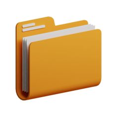 an orange folder with two white tabs