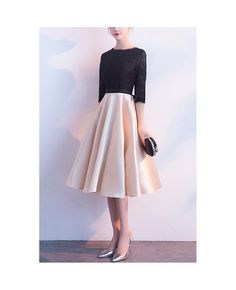 Get 10% off now! Buy elegant champagne with black semi party dress with lace sleeves at cheap price online. Free stable shipping and pro custom service since 2009. Beige Lace Patchwork Party Dress, Cocktail Lace Dress For Party Season, Beige Lace Patchwork Dress For Evening, Beige Lace Patchwork Evening Dress, Evening Lace Dress For Party Season, Beige Lace Dress With Lace Sleeves For Party, A-line Lace Dress With Lace Sleeves For Party, Chic Beige Lace Party Dress, Elegant Black Lace Party Dress