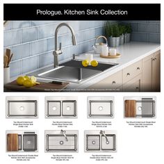 the kitchen sink collection features many different types of sinks