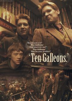 a movie poster for the film ten gallons with two men standing in front of them