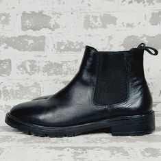 New Fits True To Size, Order Your Normal Size Round Toe Pull On, Goring At Side Pull Tab At Heel Leather Or Suede Upper Fabric Lining, Synthetic Sole Imported Chelsea Ankle Boots, Leather Pulls, Pull Tab, Steve Madden Shoes, Steve Madden, Bootie Boots, Chelsea, Ankle Boots, Black Leather