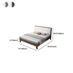 a bed with measurements for the headboard and foot board