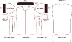 the front, back and side views of an unisex t - shirt sewing pattern