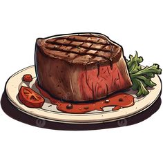 steaks steaks cartoon beef steak beef steak clipart png Steak Reference, Potato Drawing, Steak And Mashed Potatoes, Food Magnets